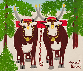 Two Oxen in Winter