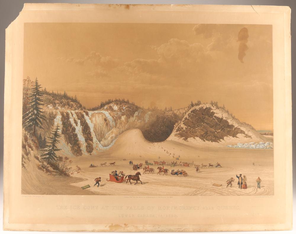 Cornelius Krieghoff Ice Cone Montmorency Falls Aquatint Lithograph