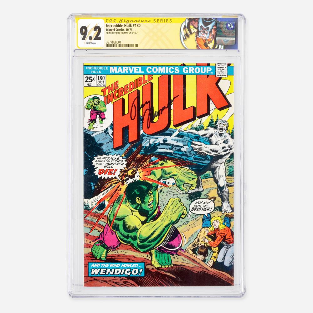 Marvel Comics Incredible Hulk #180 CGC 9.2 Signature Series Roy Thomas