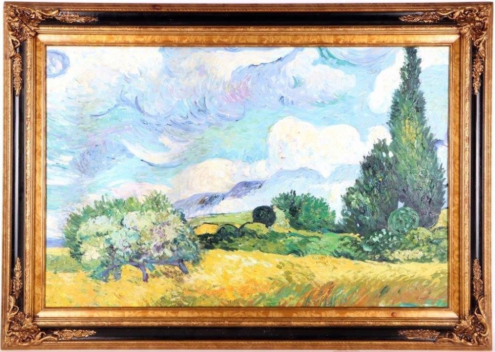 VAN GOGH "WHEAT FIELD WITH CYPRESSES" AFTER