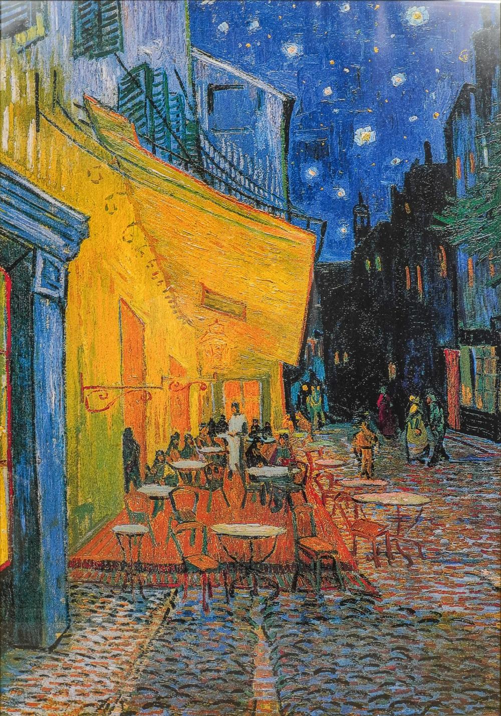 After Vincent Van Gogh, Café Scene, Reproduction Print, Frame: 39 3/4 x 28 in. (101 x 71.1 cm.)
