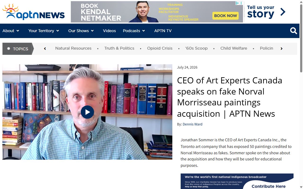 CEO of Art Experts Canada speaks on fake Norval Morrisseau paintings acquisition | APTN News