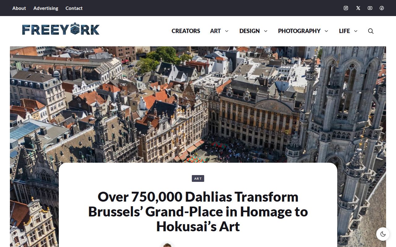 Over 750,000 Dahlias Transform Brussels’ Grand-Place in Homage to Hokusai’s Art