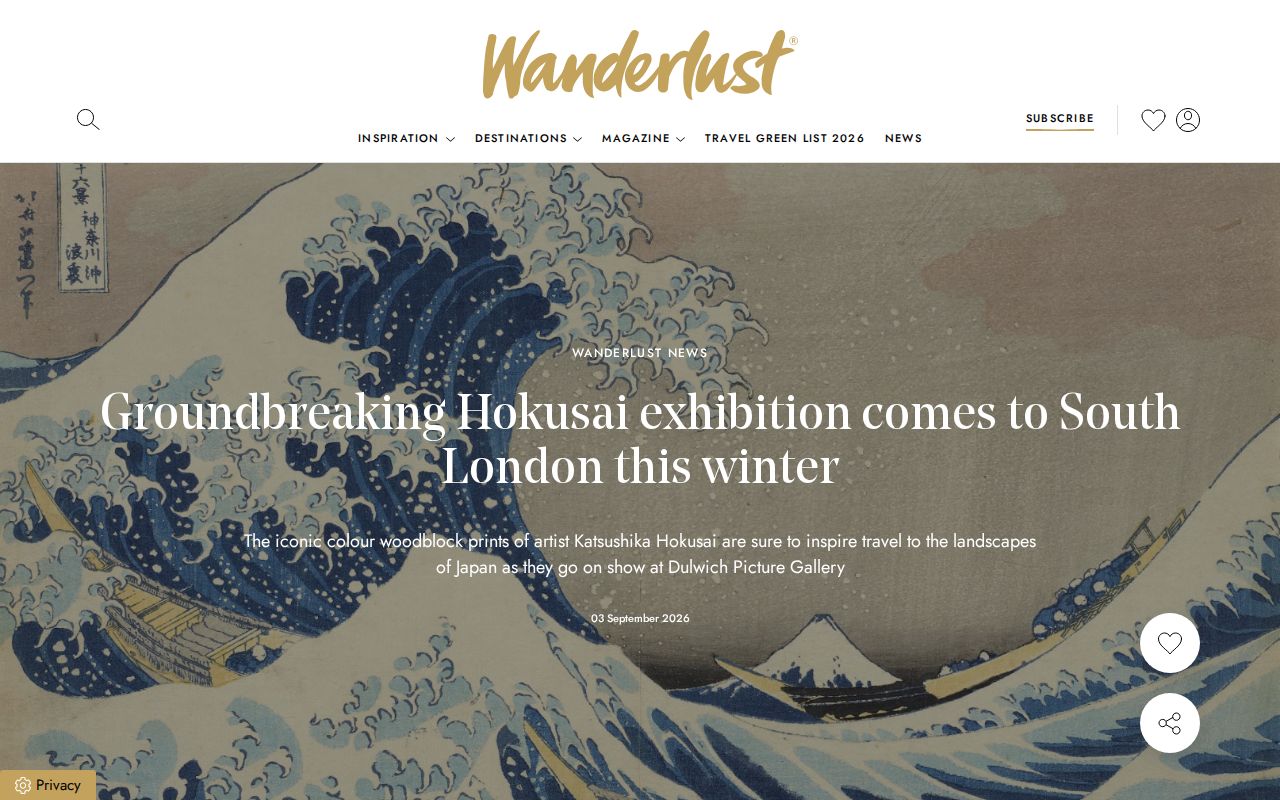 Groundbreaking Hokusai exhibition comes to South London this winter